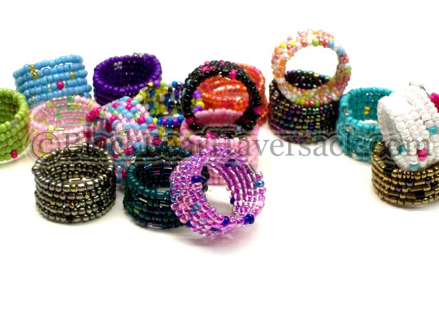 Seed Bead Memory Wire Rings Seed Bead Memory Wire Rings